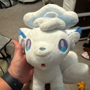 Alolan Vulpix Plush - White & Light Blue Pokemon Soft Toy 10”